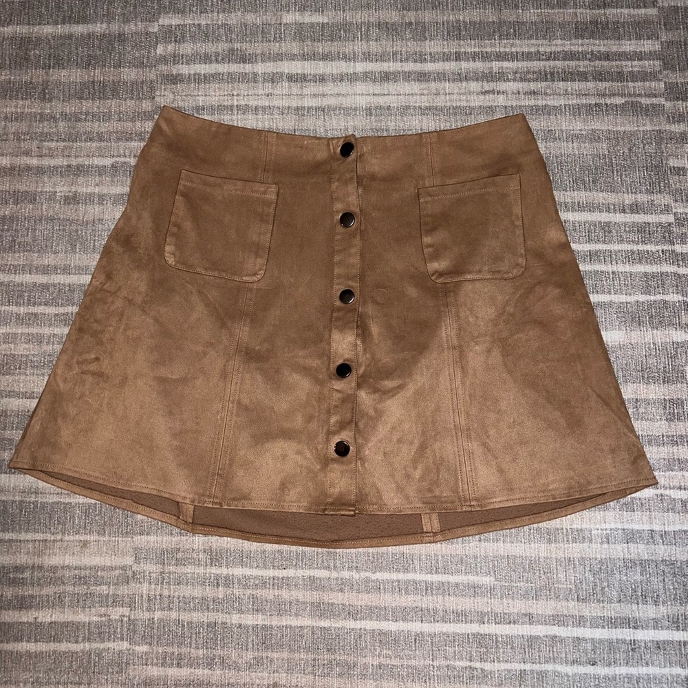 Suede Kendall & Kylie Button up Skirt